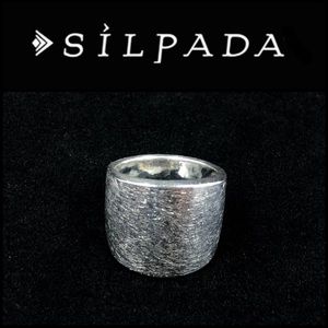 Silpada “Brush Stroke” Sterling Silver Wide Band Cuff Ring